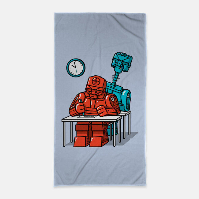 Robot Exam-None-Beach-Towel-Raffiti