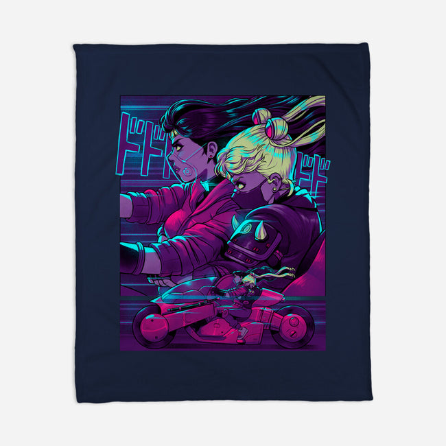 Neon Moon Eclipse-None-Fleece-Blanket-Bruno Mota