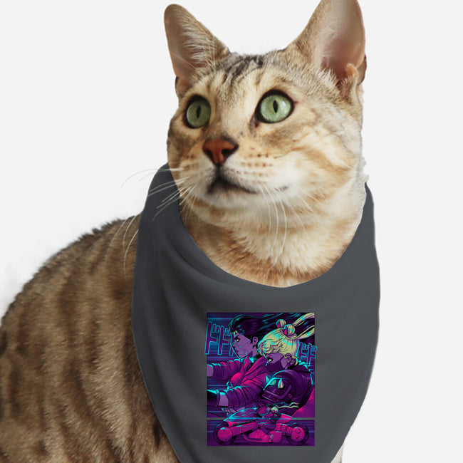 Neon Moon Eclipse-Cat-Bandana-Pet Collar-Bruno Mota