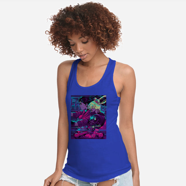 Neon Moon Eclipse-Womens-Racerback-Tank-Bruno Mota