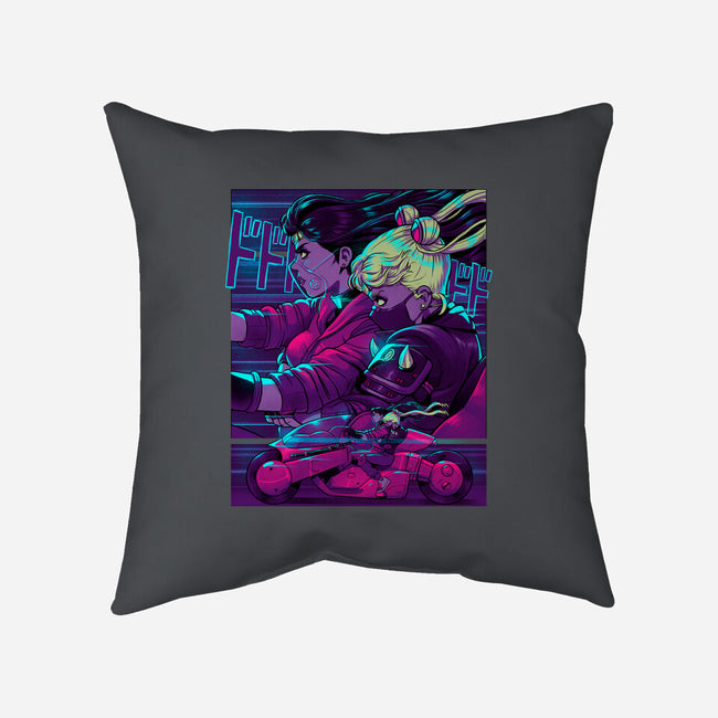 Neon Moon Eclipse-None-Removable Cover-Throw Pillow-Bruno Mota