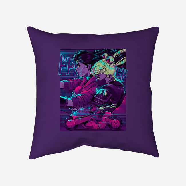 Neon Moon Eclipse-None-Removable Cover-Throw Pillow-Bruno Mota