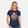 Autumn Fighter-Womens-Fitted-Tee-Bruno Mota