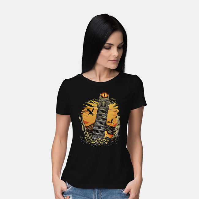 Leaning Dark Tower-Womens-Basic-Tee-Olipop