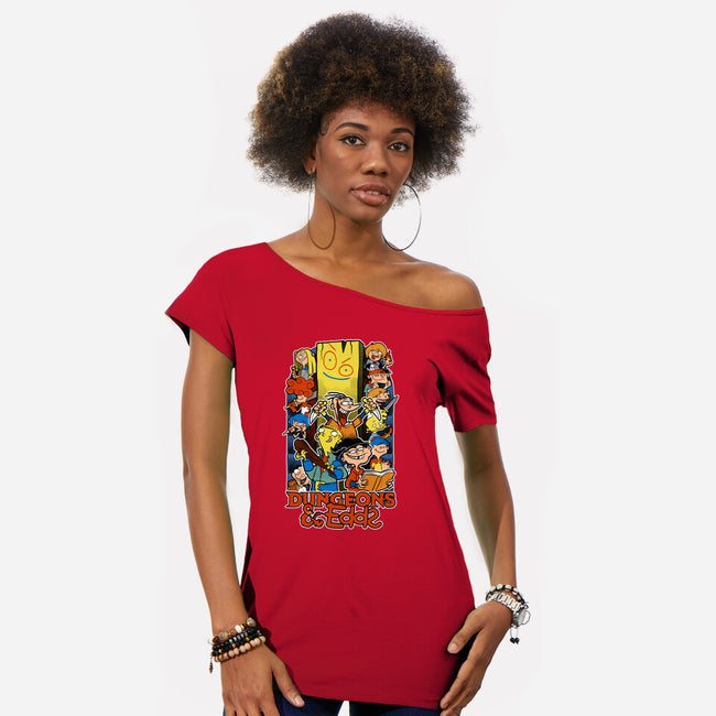 Dungeons And Edds-Womens-Off Shoulder-Tee-Studio Mootant