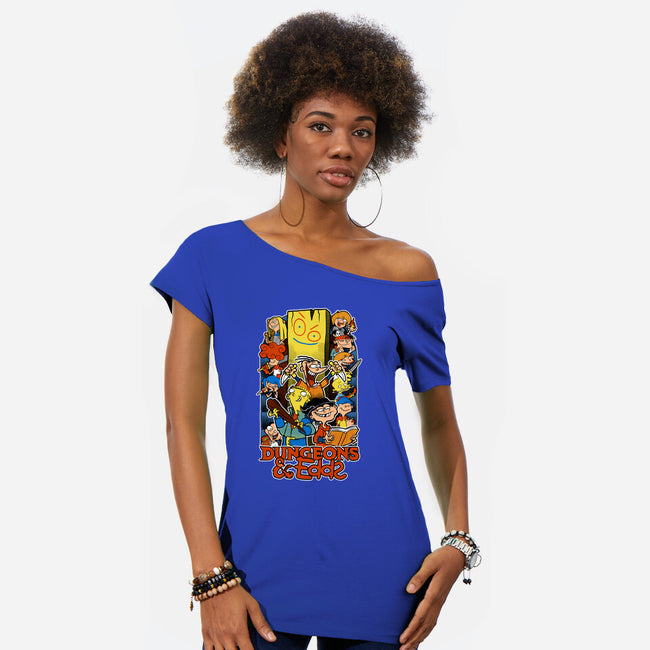 Dungeons And Edds-Womens-Off Shoulder-Tee-Studio Mootant