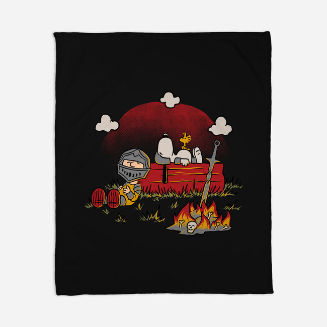 Snoopy Dark Souls-None-Fleece-Blanket-Studio Mootant