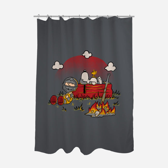 Snoopy Dark Souls-None-Polyester-Shower Curtain-Studio Mootant