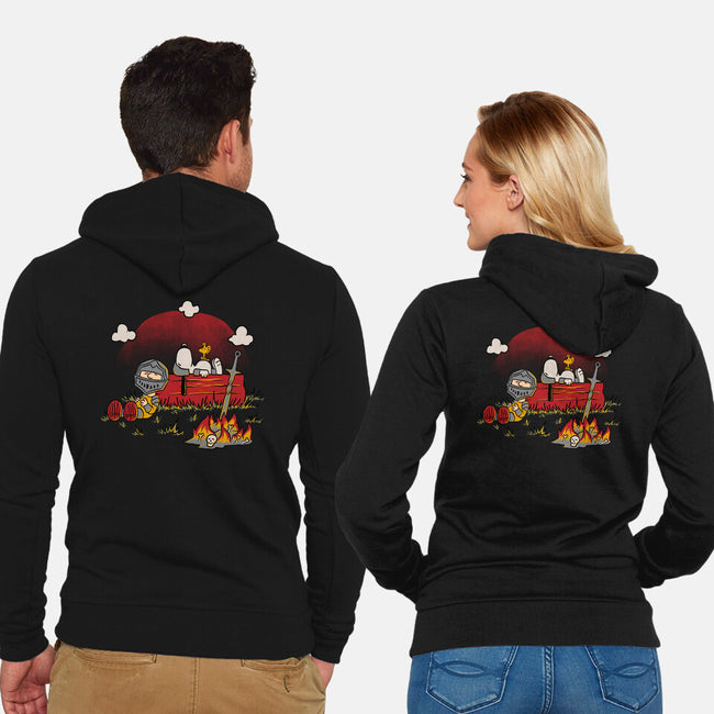 Snoopy Dark Souls-Unisex-Zip-Up-Sweatshirt-Studio Mootant