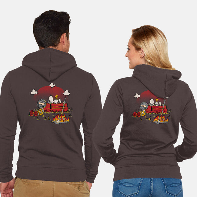 Snoopy Dark Souls-Unisex-Zip-Up-Sweatshirt-Studio Mootant