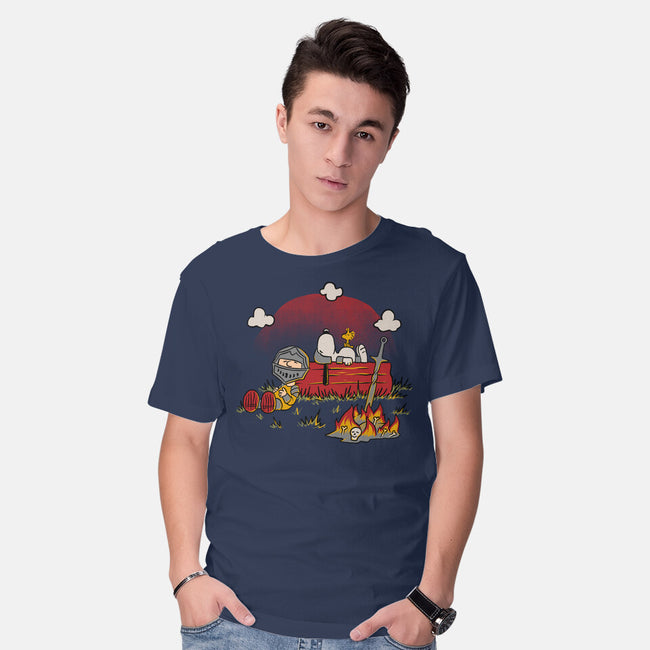 Snoopy Dark Souls-Mens-Basic-Tee-Studio Mootant