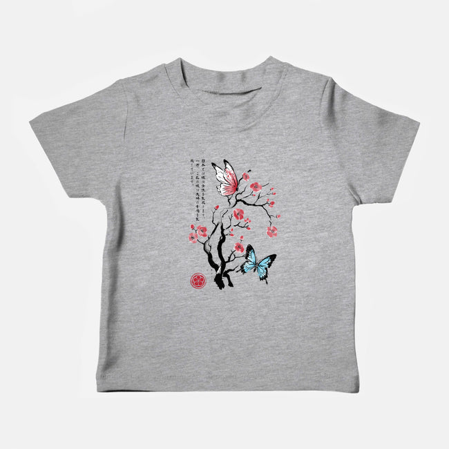 Two Butterflies Sumi-e-Baby-Basic-Tee-DrMonekers