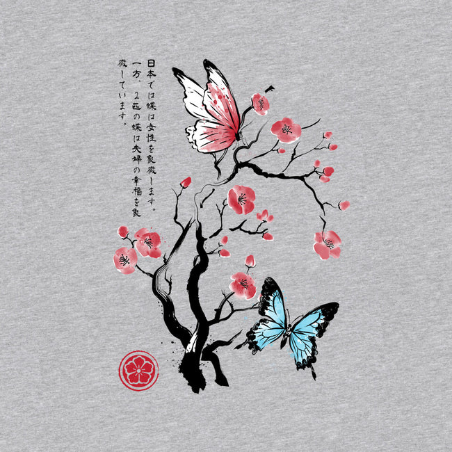 Two Butterflies Sumi-e-Unisex-Pullover-Sweatshirt-DrMonekers