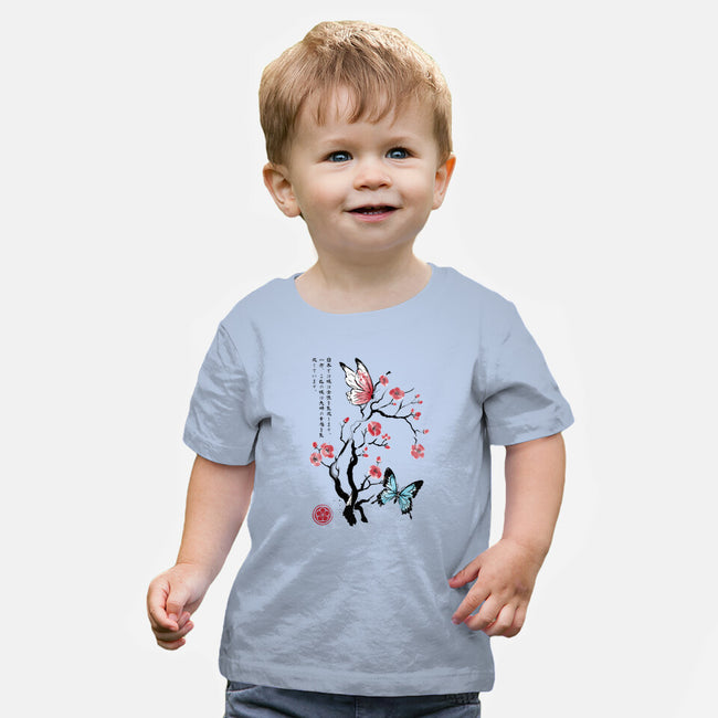 Two Butterflies Sumi-e-Baby-Basic-Tee-DrMonekers