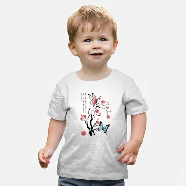 Two Butterflies Sumi-e-Baby-Basic-Tee-DrMonekers