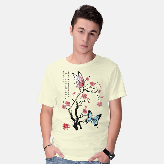 Two Butterflies Sumi-e-Mens-Basic-Tee-DrMonekers