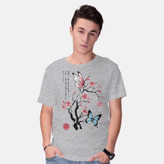 Two Butterflies Sumi-e-Mens-Basic-Tee-DrMonekers