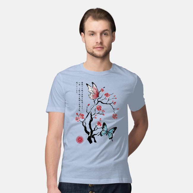 Two Butterflies Sumi-e-Mens-Premium-Tee-DrMonekers