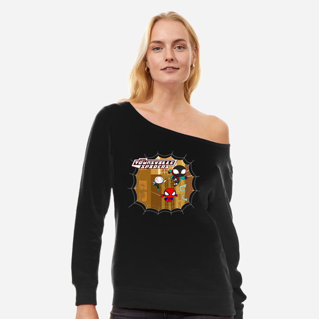 The Townsville Spiders-Womens-Off Shoulder-Sweatshirt-Taaroko