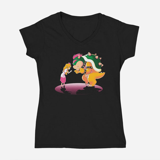 Peach Fiction-Womens-V-Neck-Tee-naomori