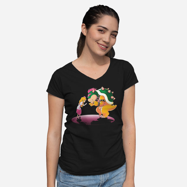 Peach Fiction-Womens-V-Neck-Tee-naomori