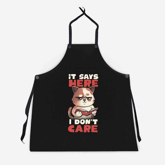 It Says Here I Don't Care-Unisex-Kitchen-Apron-eduely