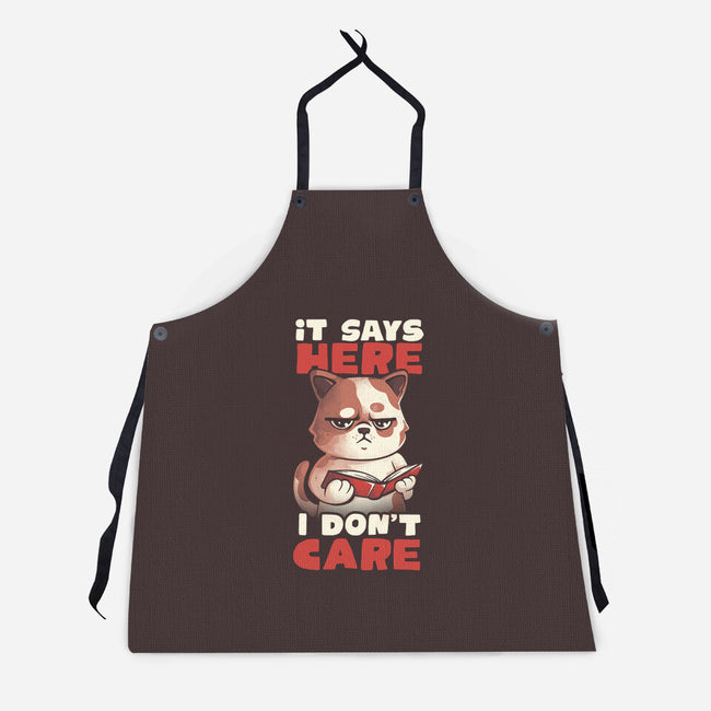 It Says Here I Don't Care-Unisex-Kitchen-Apron-eduely