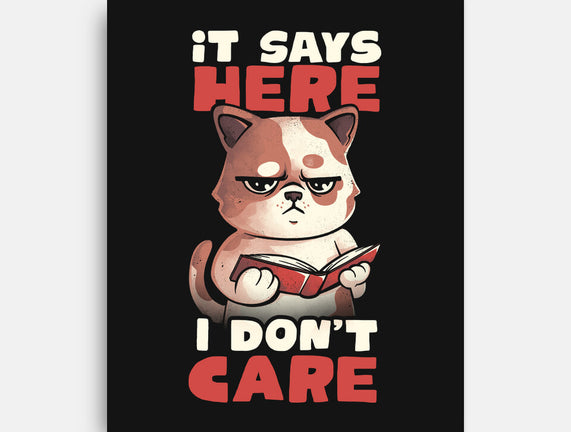 It Says Here I Don't Care