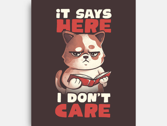 It Says Here I Don't Care