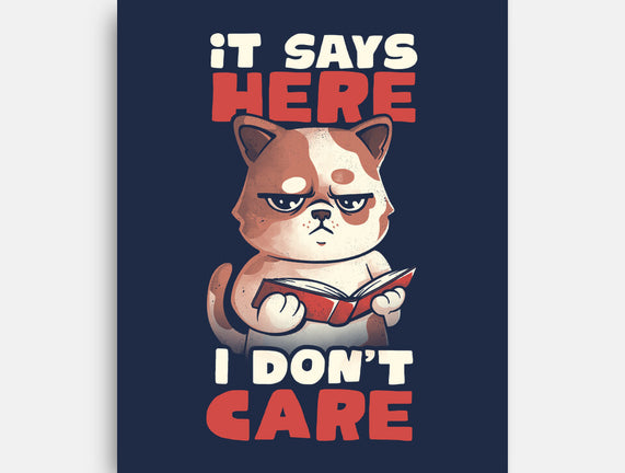 It Says Here I Don't Care