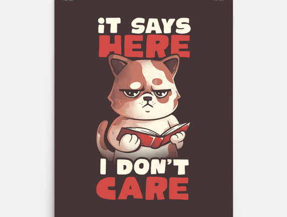 It Says Here I Don't Care