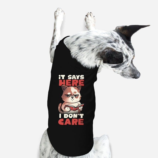 It Says Here I Don't Care-Dog-Basic-Pet Tank-eduely