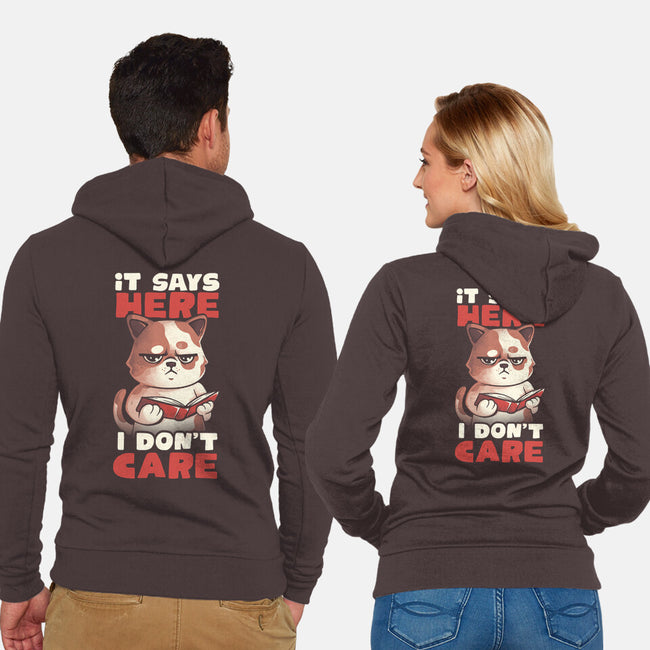 It Says Here I Don't Care-Unisex-Zip-Up-Sweatshirt-eduely