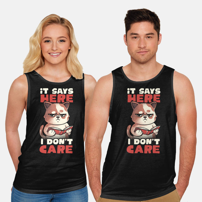 It Says Here I Don't Care-Unisex-Basic-Tank-eduely