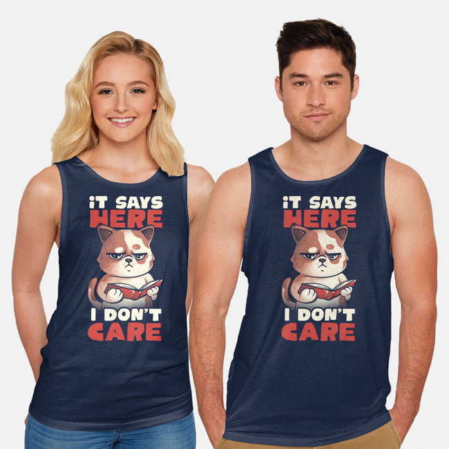 It Says Here I Don't Care-Unisex-Basic-Tank-eduely