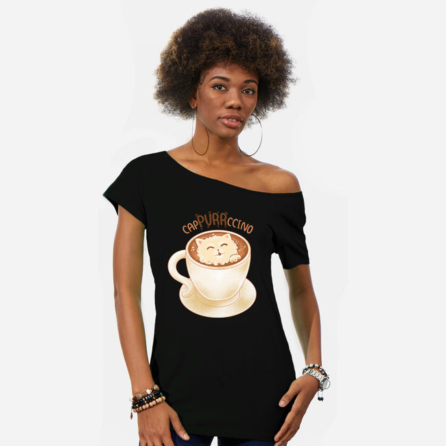 CaPURRRccino-Womens-Off Shoulder-Tee-Umberto Vicente