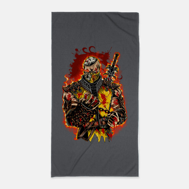 The Mortal Fighter-None-Beach-Towel-Conjura Geek