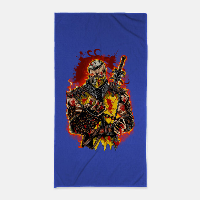 The Mortal Fighter-None-Beach-Towel-Conjura Geek