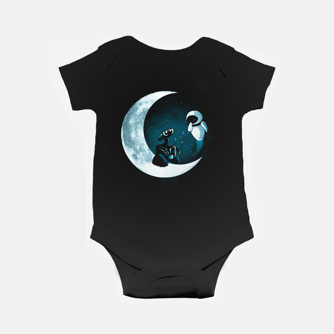 Love Robot Moon-Baby-Basic-Onesie-Vallina84