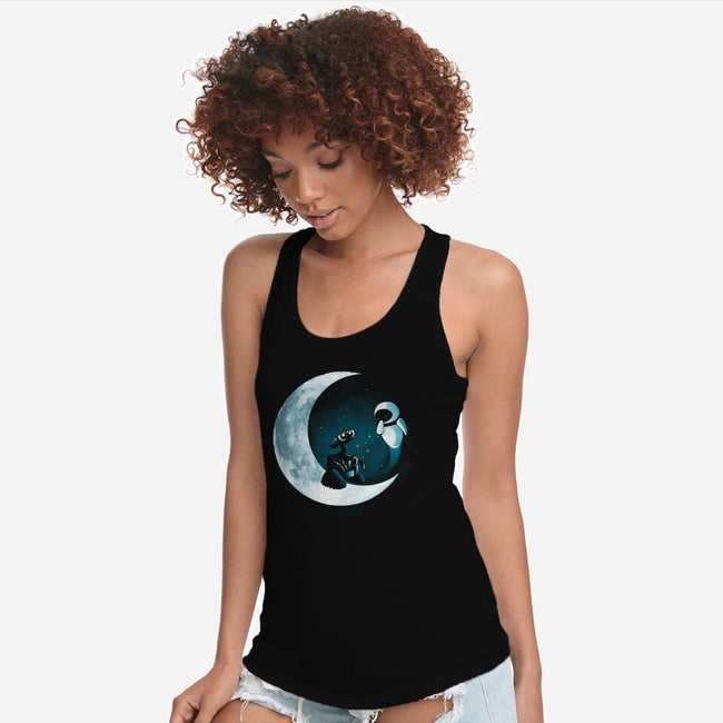 Love Robot Moon-Womens-Racerback-Tank-Vallina84