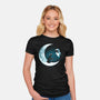 Love Robot Moon-Womens-Fitted-Tee-Vallina84