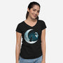 Love Robot Moon-Womens-V-Neck-Tee-Vallina84