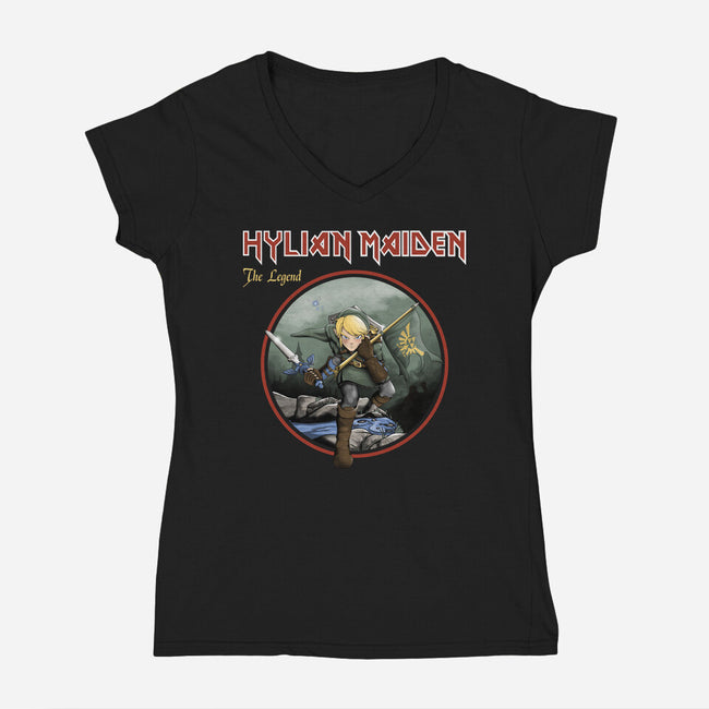 Hylian Maiden-Womens-V-Neck-Tee-retrodivision