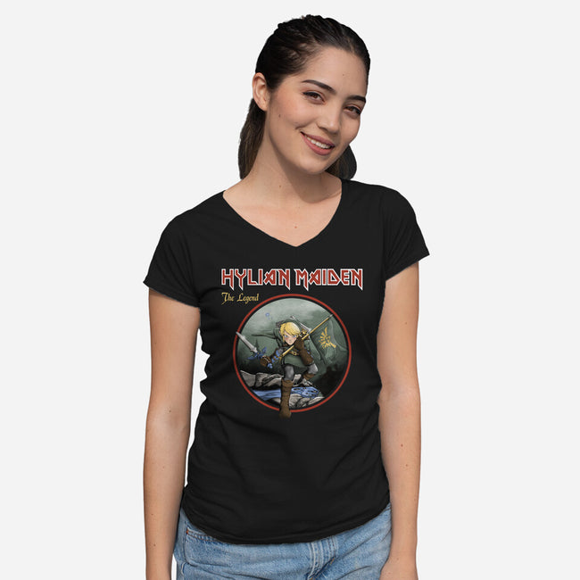 Hylian Maiden-Womens-V-Neck-Tee-retrodivision