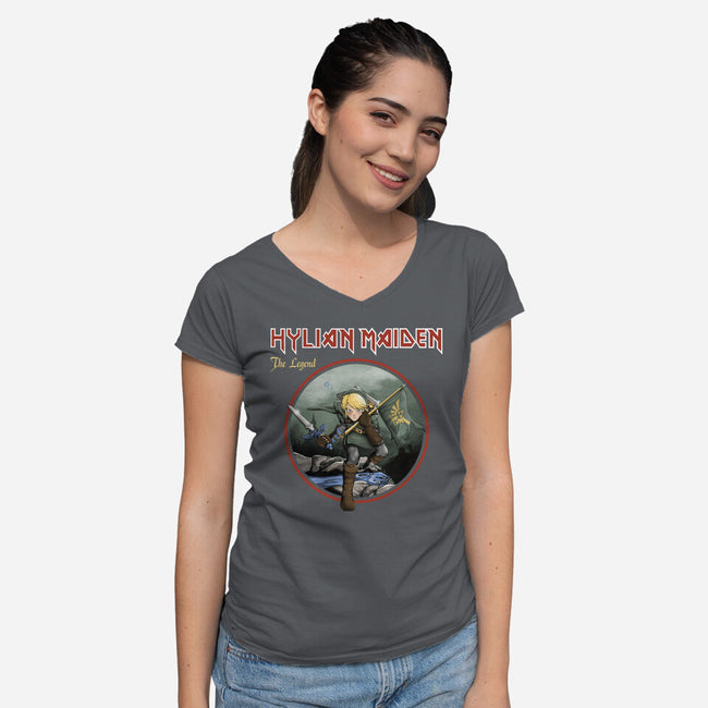 Hylian Maiden-Womens-V-Neck-Tee-retrodivision