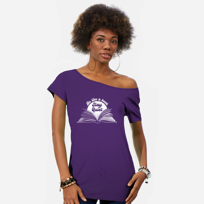 Be Like A Book-Womens-Off Shoulder-Tee-rocketman_art