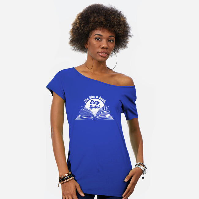 Be Like A Book-Womens-Off Shoulder-Tee-rocketman_art