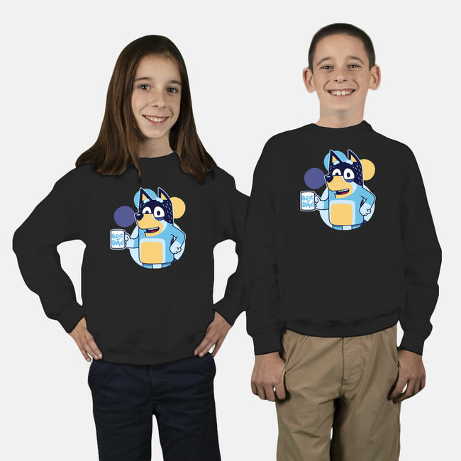 Blue Dad-Youth-Crew Neck-Sweatshirt-Getsousa!