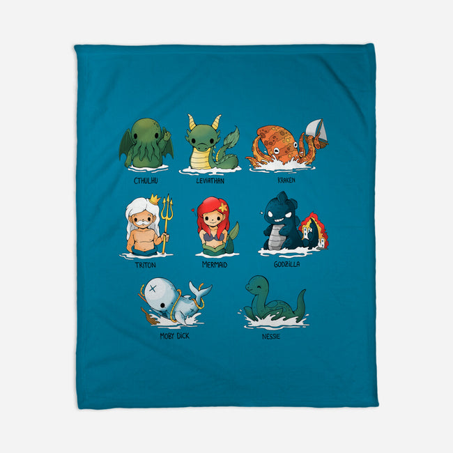 Sea Monsters-None-Fleece-Blanket-Vallina84