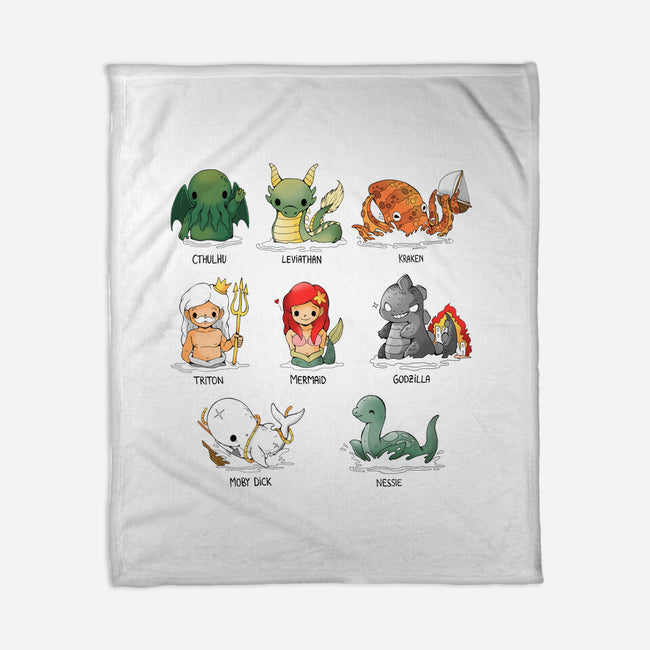 Sea Monsters-None-Fleece-Blanket-Vallina84